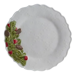 Bordallo Pinheiro Christmas Garland Dinner Plates, Set of 4