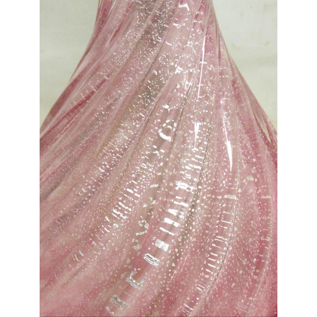 Pair of Vintage Rose Murano Glass Lamps For Sale - Image 14 of 18