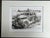This is an original signed etching by artist Onelio Marrero. It features a vintage car in a field using a cross hatch...