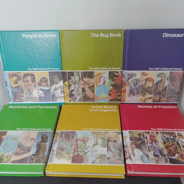 Late 20th Century Vintage 1980s - 1990s Childcraft Topical Annuals Illustrated Children's Reference Books Plus Dictionary Set of 14 For Sale - Image 5 of 9
