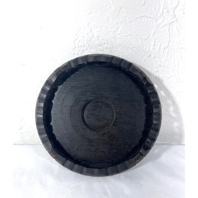 Mid 20th Century Large Ornate Chinese Dark Ebony Brown Rosewood Display Stand or Pedestal 6.5" For Sale - Image 5 of 5