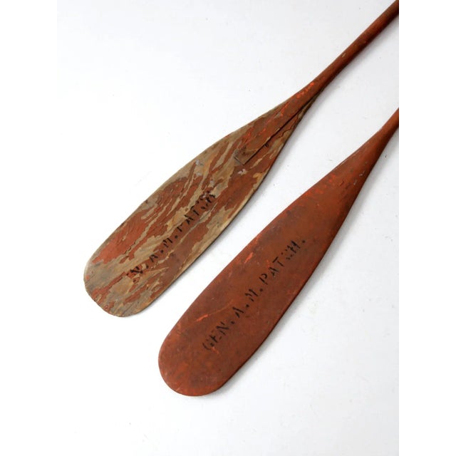 Wood Vintage Wooden Oars Pair For Sale - Image 7 of 13