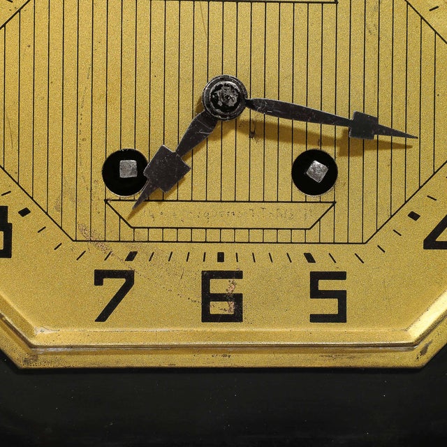 Art Deco Emoy Mantelpiece Clock With Seated Flapper in the Manner of Chiparus For Sale - Image 14 of 17