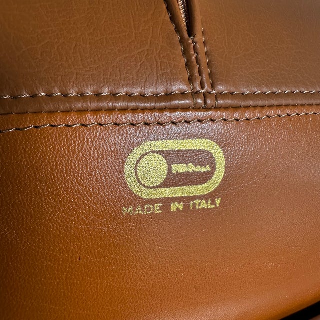 Cognac Leather Dining Chairs by Gastone Rinaldi for Thema Italy, 1970s, Set of 4 For Sale - Image 10 of 11