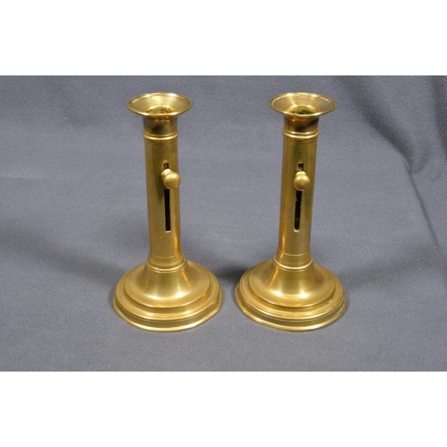 Pair of 19th Century French Brass Push-Up Candlesticks, Circa 1880 For Sale - Image 9 of 9