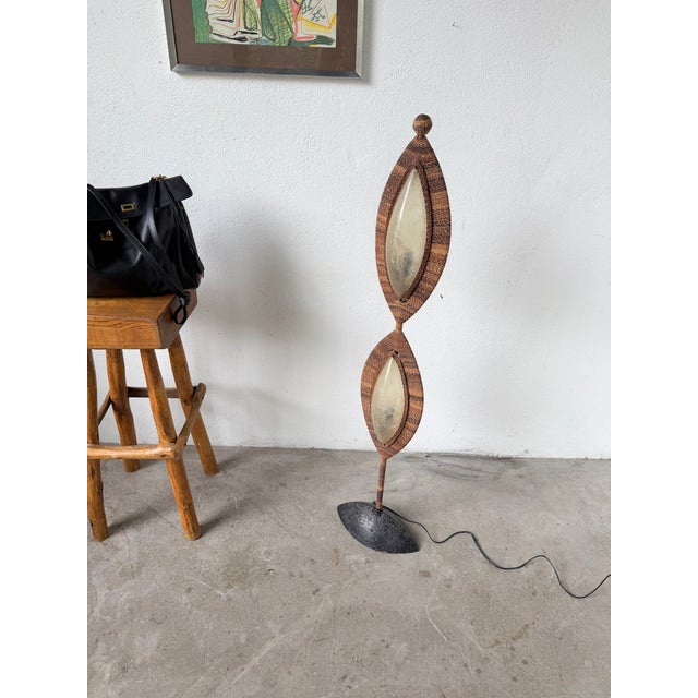 Metal Vintage Bronze and Rope Floor Lamp, 1970 For Sale - Image 7 of 18