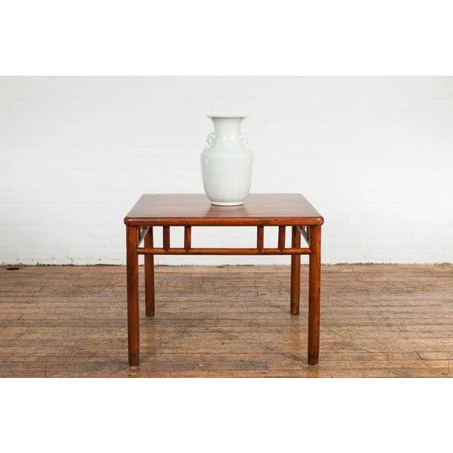 Asian 1900s Chinese Late Qing Dynasty Table with Open Apron & Pillar Strut Motifs For Sale - Image 3 of 13