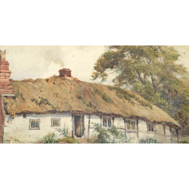Paper Country Cottage - Figure in the Door With Geese - Landscape by Joshua Fisher For Sale - Image 7 of 11
