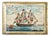 Early 20th Century Florentia King's Ship Dressed With Flags of Different Nations Decoupage Gilded Wooden Box For Sale