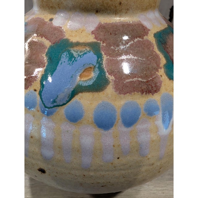 Ceramic Late 20th Century Lisa Koch Signed Studio Art Pottery Abstract Glazed Vase For Sale - Image 7 of 7