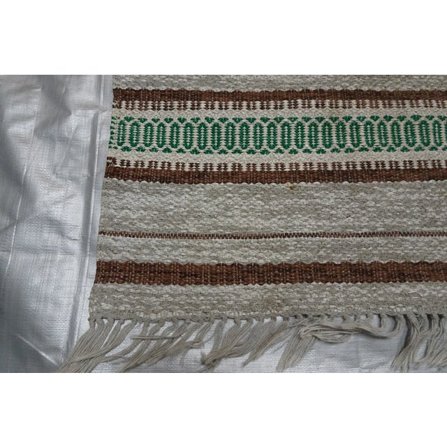 Mid-Century Modern Rag Rug Swedish Mid Century Vinyl For Sale - Image 3 of 6