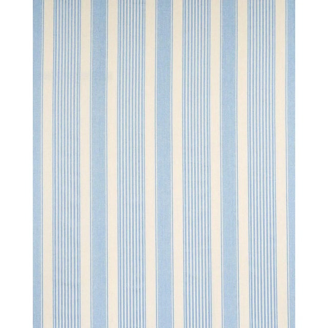 Fresh and beachy, Summerville Linen Stripe alternates large-scale ticking with solid bars and lots of airy negative space....