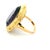 Metal Vintage Italian Jumbo Amethyst Cocktail Ring in 14k Gold, 20 Carats, Size 7.75 For Sale - Image 7 of 13