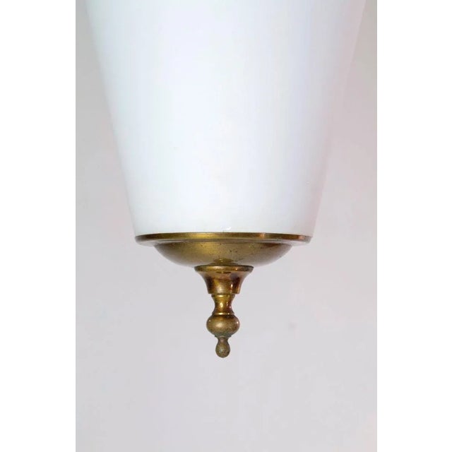 1950s Mid Century Italian Opaline Pendant Lamp For Sale - Image 5 of 7