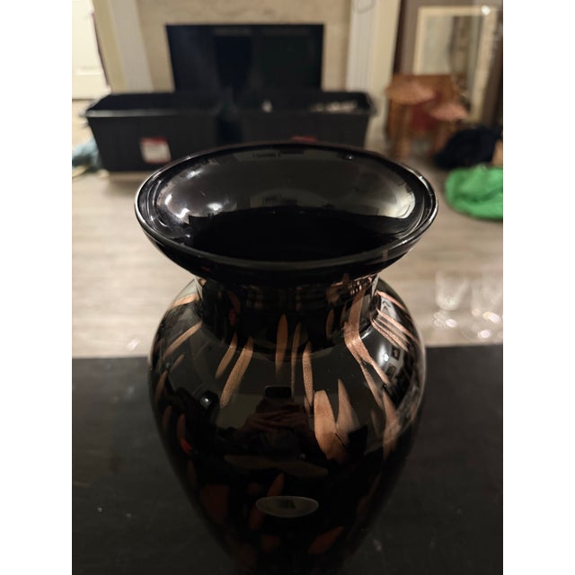Murano Rare Vintage Vase Murano Italy by Maestri Vetrai Azzurra 15in New For Sale - Image 4 of 12