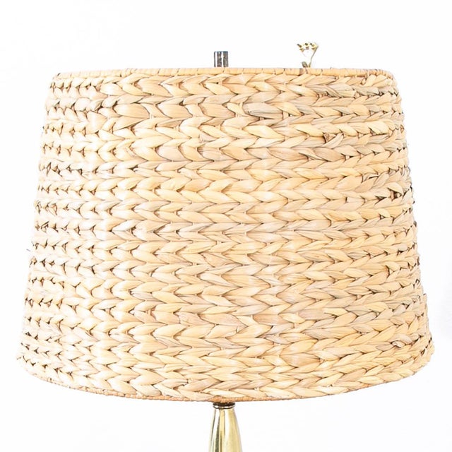 1960s 1960s Mid Century Modern Brown White Table Lamp Ceramic Floral Studio Designed For Sale - Image 5 of 12