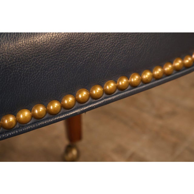 Century Furniture Regency Style Set Of Four Leather Upholstered Rolling Armchairs For Sale - Image 14 of 18