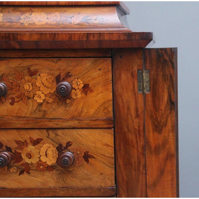 Antique Wellington Chest in Walnut and Marquetry, 1860 For Sale - Image 16 of 17