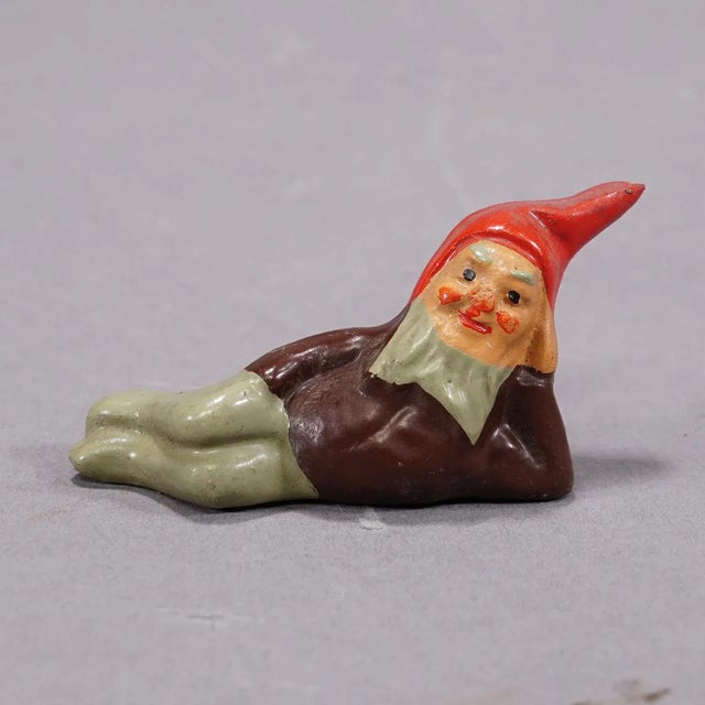 Red Five Tiny Terracotta Garden Gnomes, Germany Ca. 1950s For Sale - Image 8 of 8
