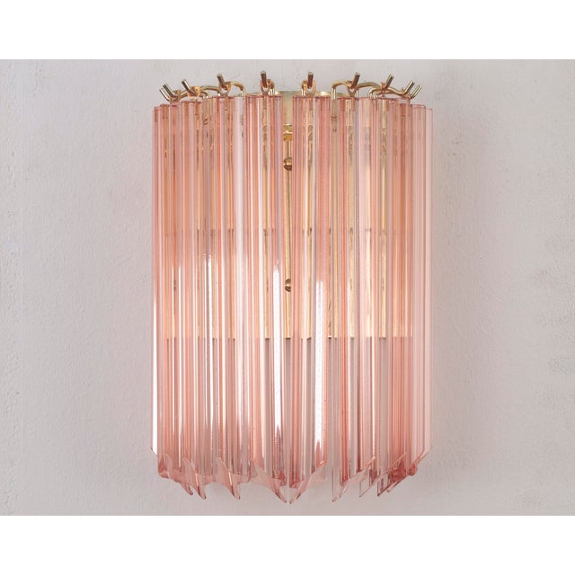 Vintage Italian Wall Lamps with Murano Glass Pink, 1990s, Set of 2 For Sale - Image 9 of 13