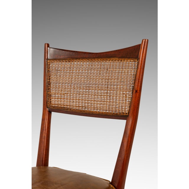Rare Mid-Century Modern Model 7001 Side Chair in Walnut & Leather Attributed to Paul McCobb for Directional, Usa, C. 1950's For Sale - Image 12 of 18