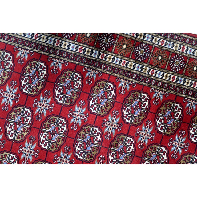 1960s, Vintage Uzbek Bukhara Rug 4' X 7' For Sale - Image 9 of 14