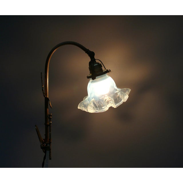 Art Nouveau Grand Piano Clamp Lamp in Brass and Opal Glass, Germany, 1890s For Sale - Image 13 of 18