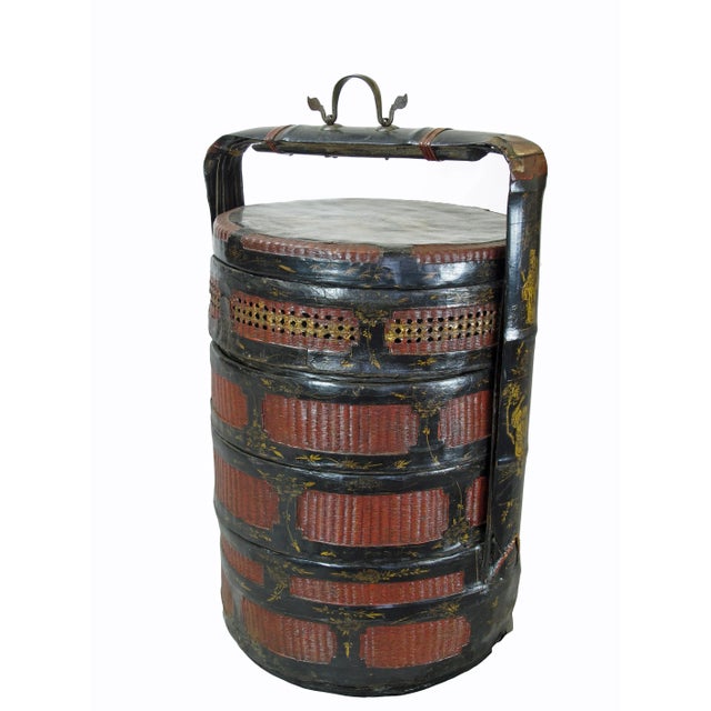 Early 20th Century Antique Bamboo Food Basket For Sale - Image 11 of 11