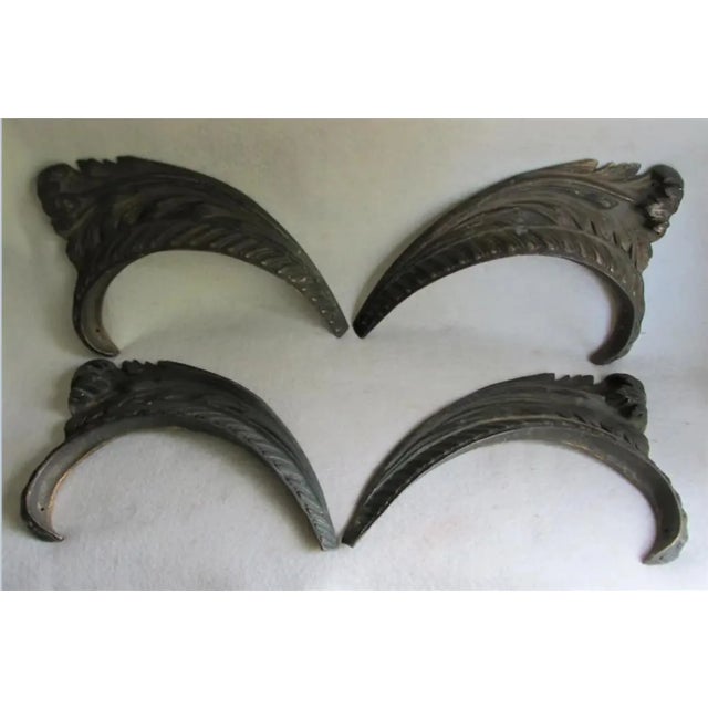 4 19thC Antique Bronze Architectural Elements, Acanthus Leaves For Sale - Image 6 of 7