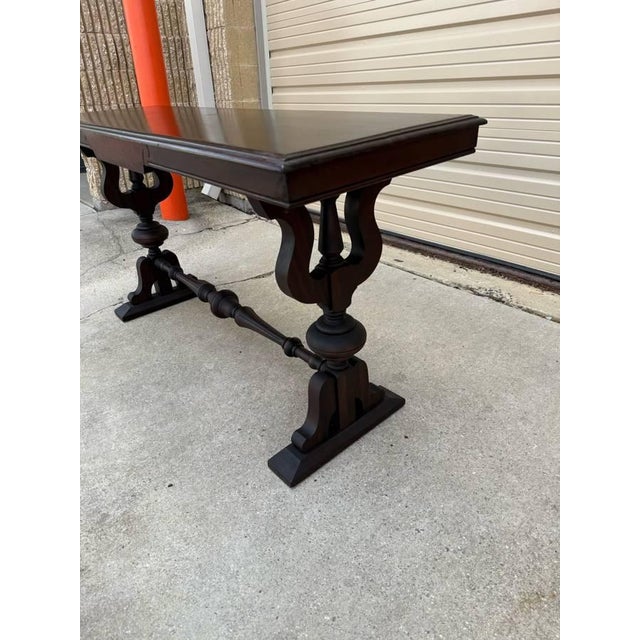 Vintage Jacobean Style Library Table Console Table For Sale - Image 10 of 12