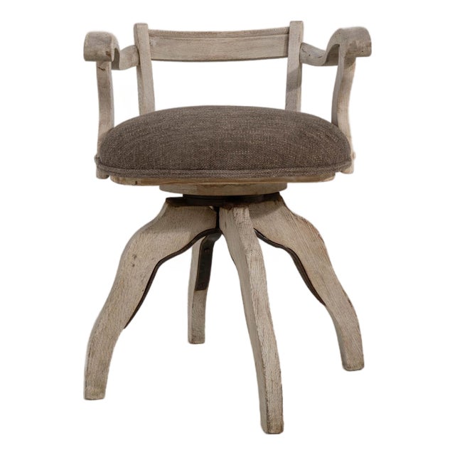19th Century France Antique White Wood Armchair For Sale