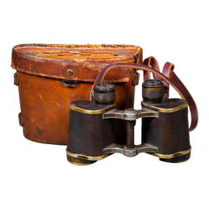 Antique Leather Wrapped German Binoculars and Case c.1921