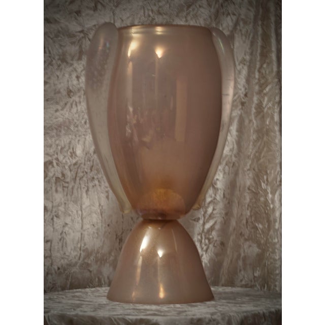 Italian Pink Blown Murano Glass Table Lamp, 1980s For Sale - Image 7 of 9