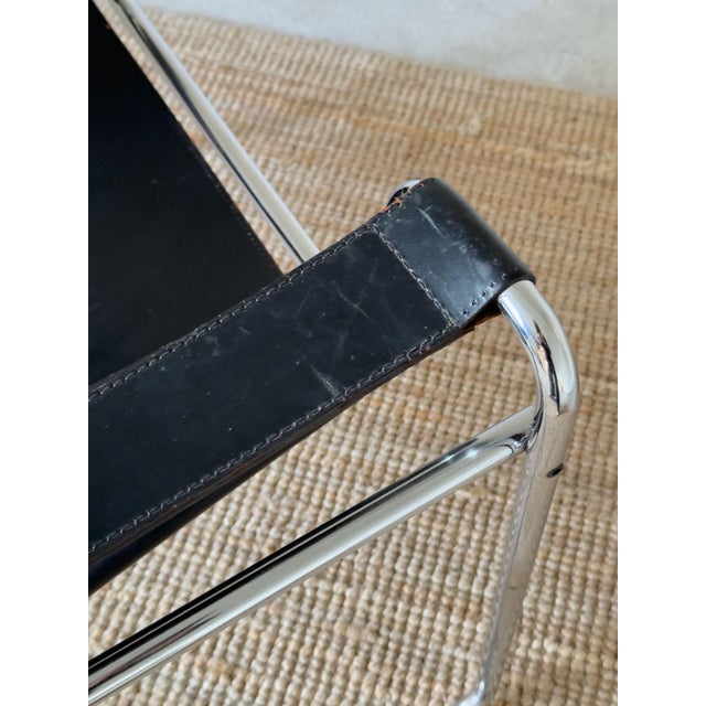 Black Wassily B3 Lounge Chair attributed to Marcel Breuer for Gavina, 1970s For Sale - Image 8 of 18