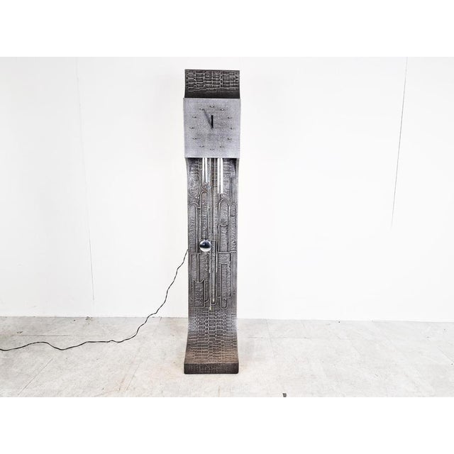 Brutalist Vintage Brutalist Standing Clock, 1970s For Sale - Image 3 of 12