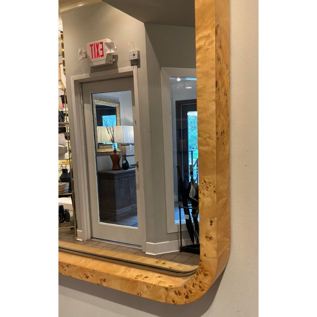 Modern Villa and House Modern Burl Wood Emil Wall Mirror For Sale - Image 3 of 4