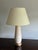 Elegant pair of large-scale ceramic table lamps featuring a refined Italian-inspired silhouette with soft tapered forms...