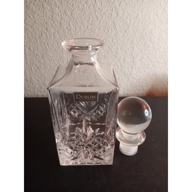 Art Deco 1980s Dublin Ireland Crystal Wine Decanter For Sale - Image 3 of 6