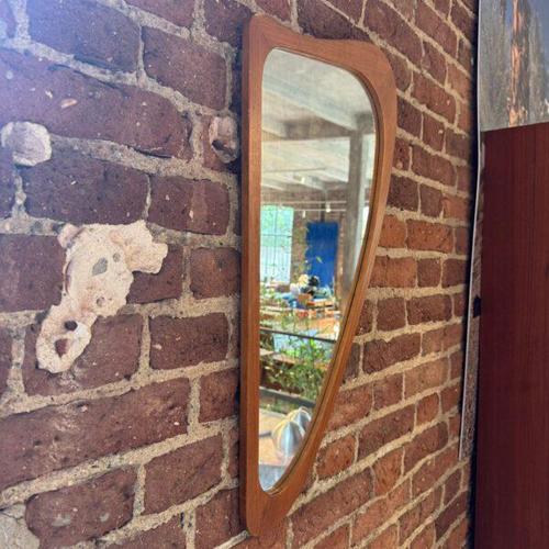 Irregularly Shaped Teak Mirror, Denmark, 1960 For Sale - Image 4 of 5