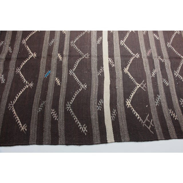 Brown Vintage Handmade Turkish Floor Kilim Rug -10' 5'' X 7' 5'' Feet For Sale - Image 8 of 11