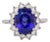 4.4cts Tanzanite Ring W Earth Mined Diamond Accent in 14k White Gold | Ov 10x8mm For Sale