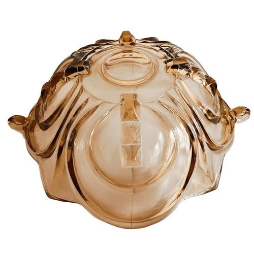 Vintage Glass Fruit Bowl in Pink Glass from August Walther & Sons, 1930s For Sale - Image 6 of 7