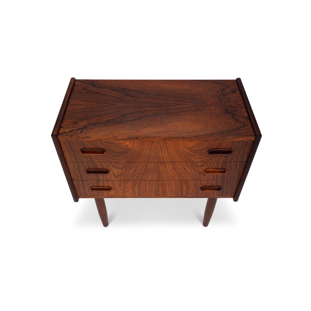 Wood Vintage Danish Mid-Century Rosewood Nightstands/Side Tables (Pair) For Sale - Image 7 of 14