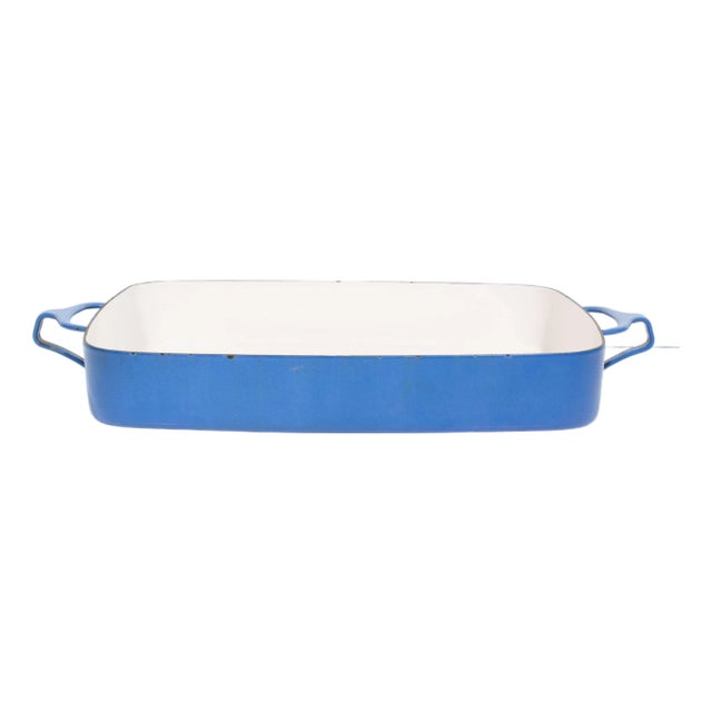 Mid 20th Century Kobenstyle Blue Enamel Baking Dish Designed by Jens Quistgaard for Dansk For Sale