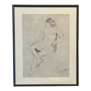 Original Signed & Dated Female Nude Drawing African American Expressionist by Robert Colescott, 1960 For Sale