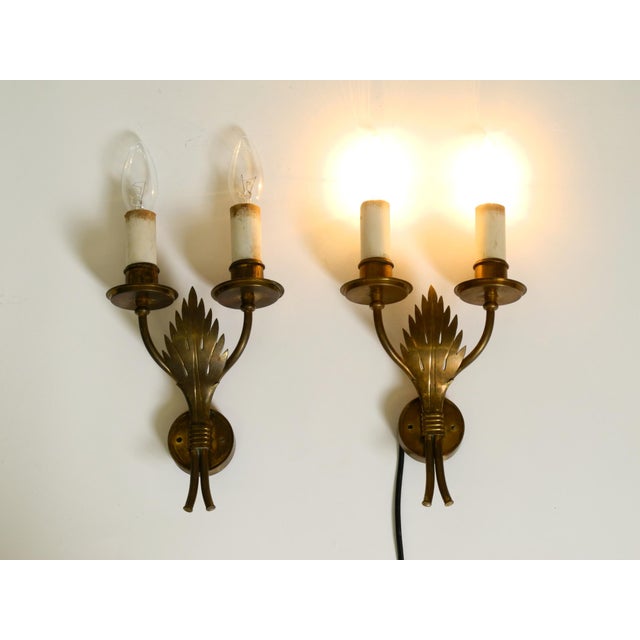 Mid-Century Modern Brass Wall Lamps from Vereinigte Werkstätten, 1950s, Set of 2 For Sale - Image 4 of 18