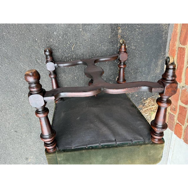 Antique Renaissance Style Velvet Upholstered Side Chair For Sale - Image 11 of 17