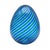 Murano, Venini & Co. Signed Venini Murano Canne Ritorte Blue & Green Art Glass Egg Sculpture, 1970s 7" For Sale - Image 4 of 11