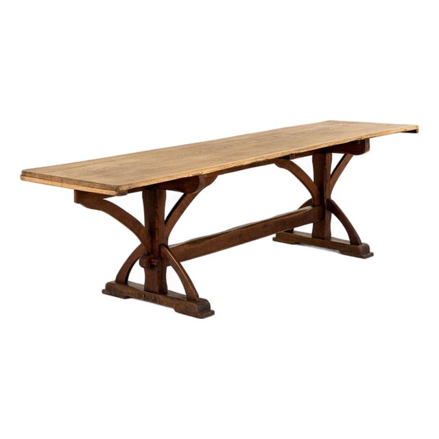 Gothic Refectory Table in Oak For Sale