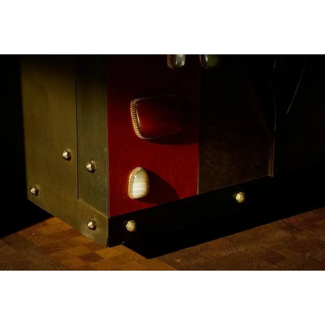 Mid-Century Cabinet in Brass, Metal, Enamel and Gemstones, Belgium, 1960s For Sale - Image 13 of 18